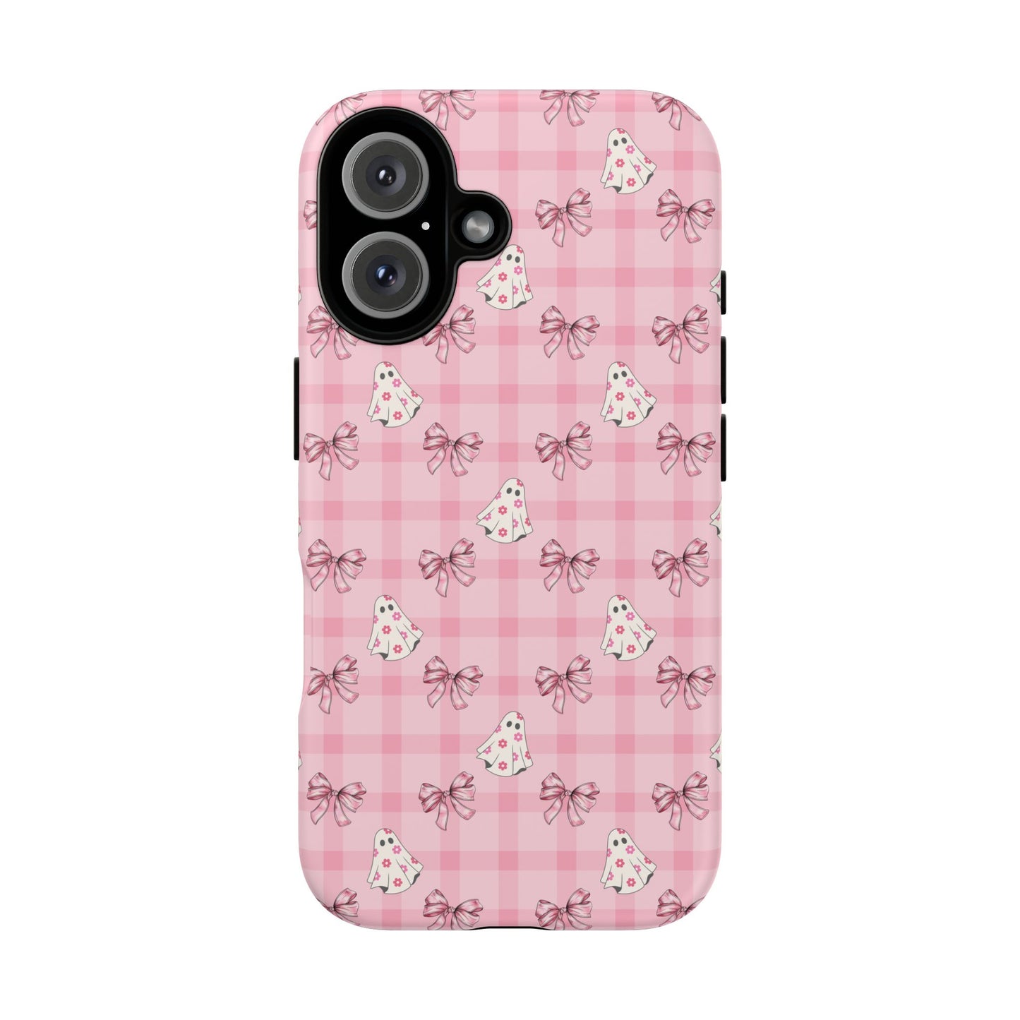 Pink Gingham Ghosts & Bows iPhone Tough Case
