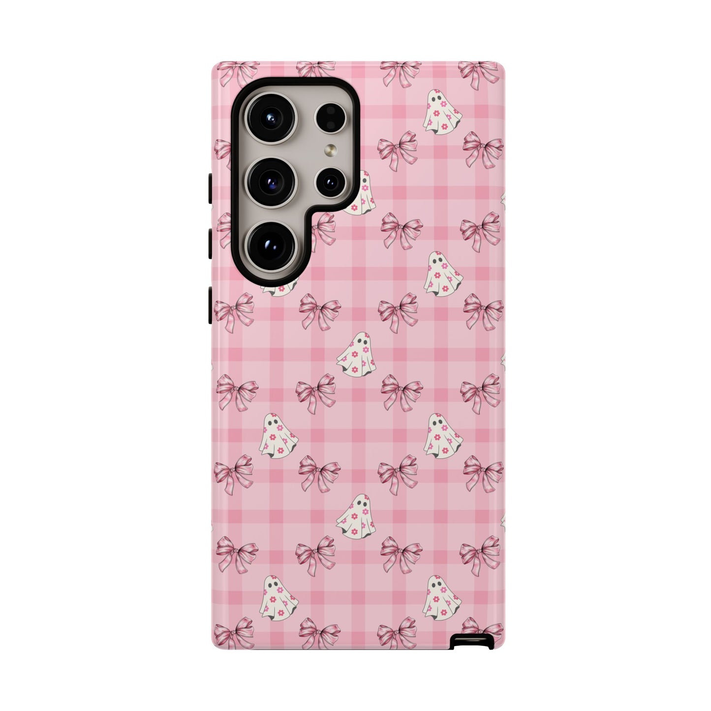Pink Gingham Ghosts & Bows Samsung Galaxy Tough Case