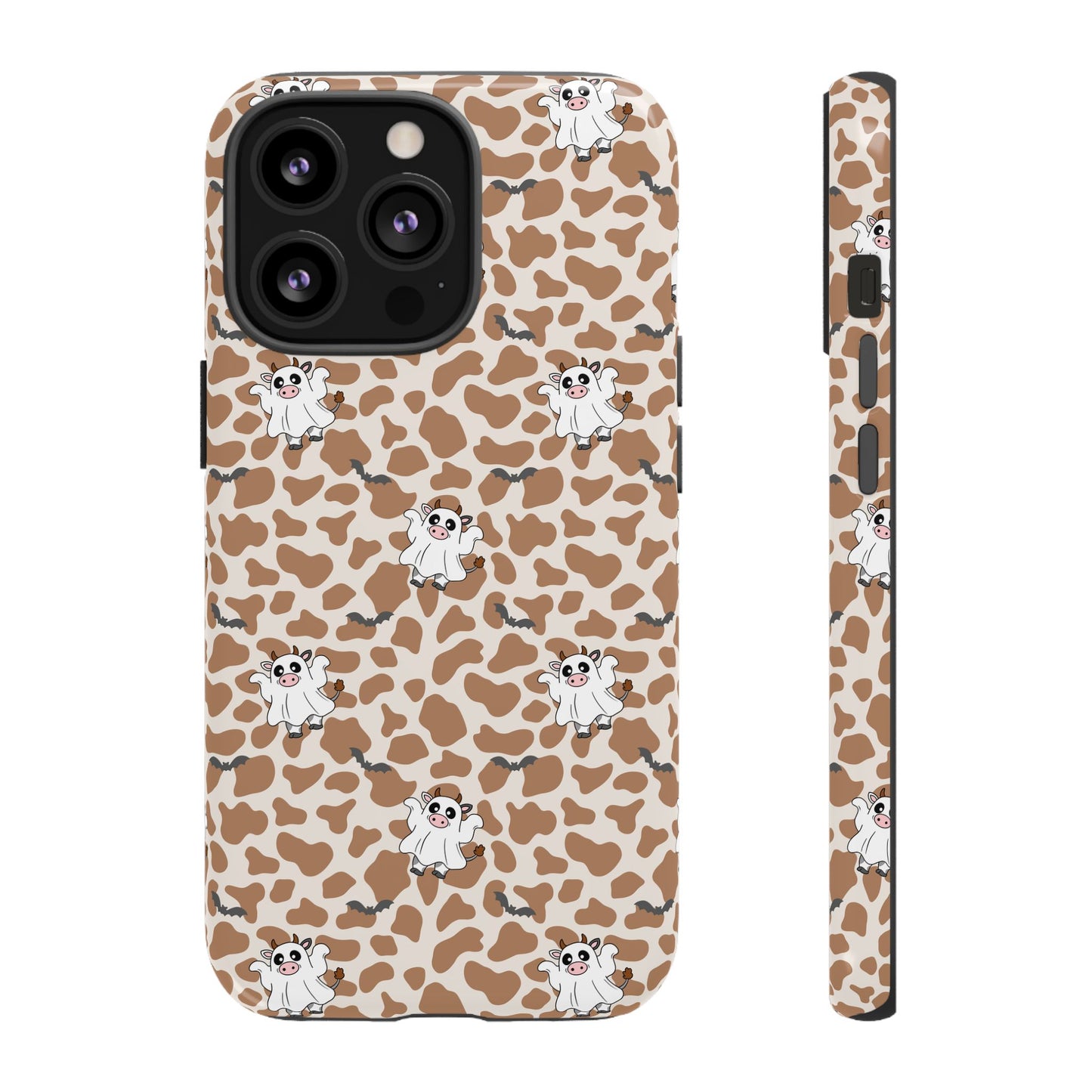 Brown Moo Ghosts & Bats iPhone Tough Case