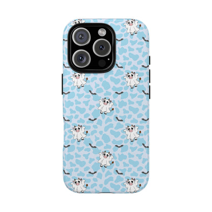 Pastel Blue Moo Ghosts & Bats iPhone Tough Case