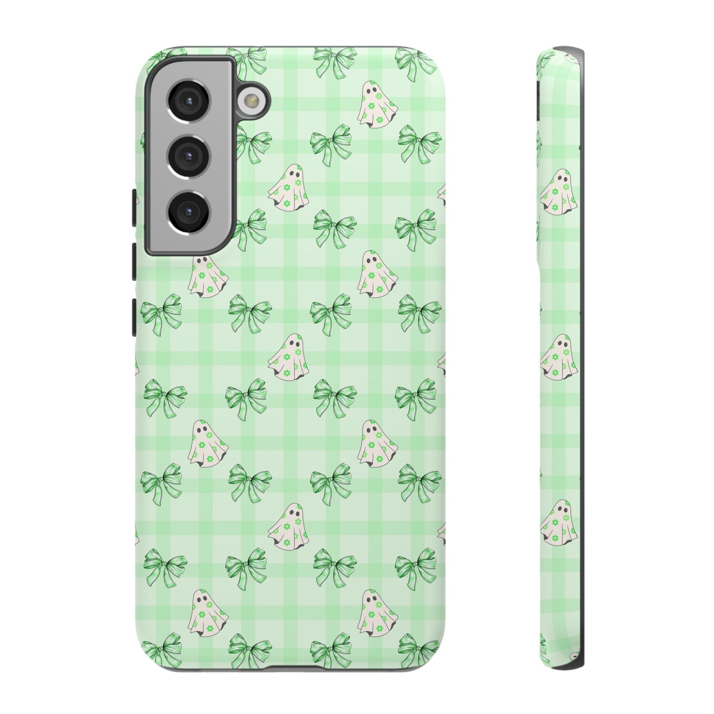 Green Gingham Ghosts & Bows Samsung Galaxy Tough Case
