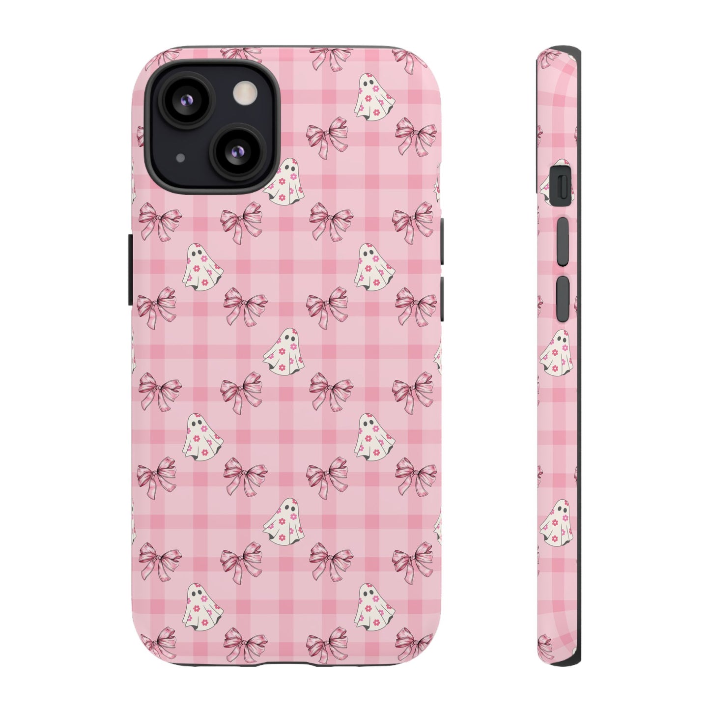 Pink Gingham Ghosts & Bows iPhone Tough Case