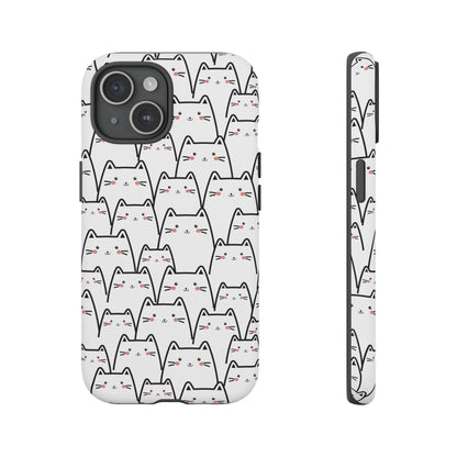 Kawaii Cat Crowd Tough iPhone Case