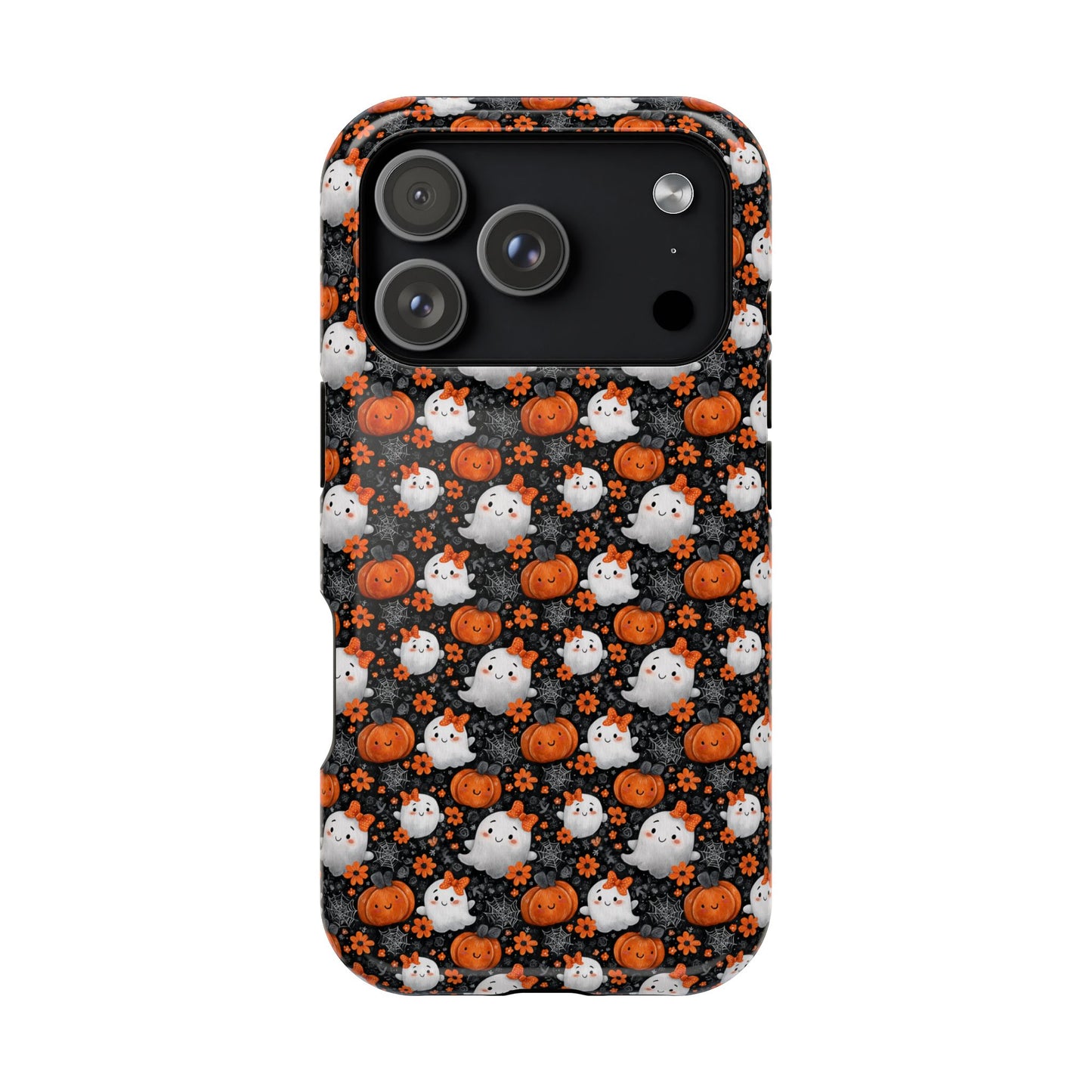 Cute Kawaii Lady Ghosts & Pumpkins MagSafe® iPhone Tough Case