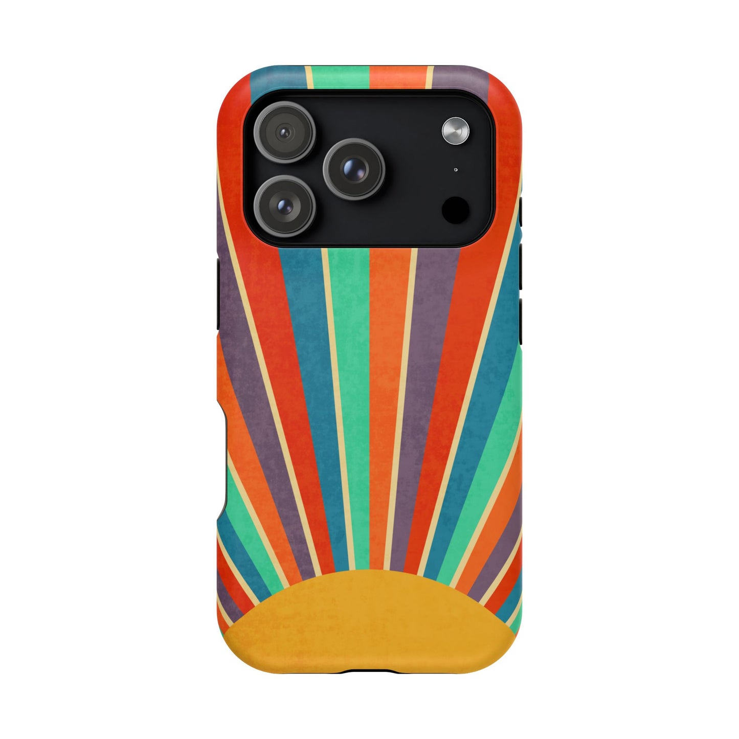 Retro Rainbow Sunburst MagSafe® Tough iPhone Case
