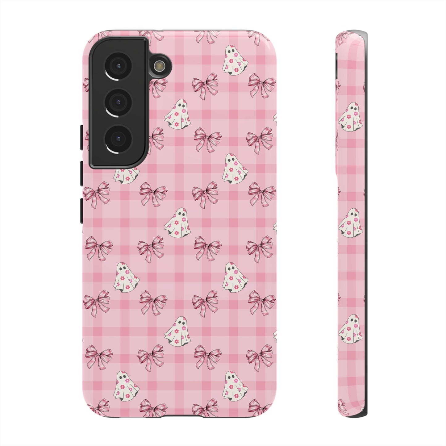 Pink Gingham Ghosts & Bows Samsung Galaxy Tough Case