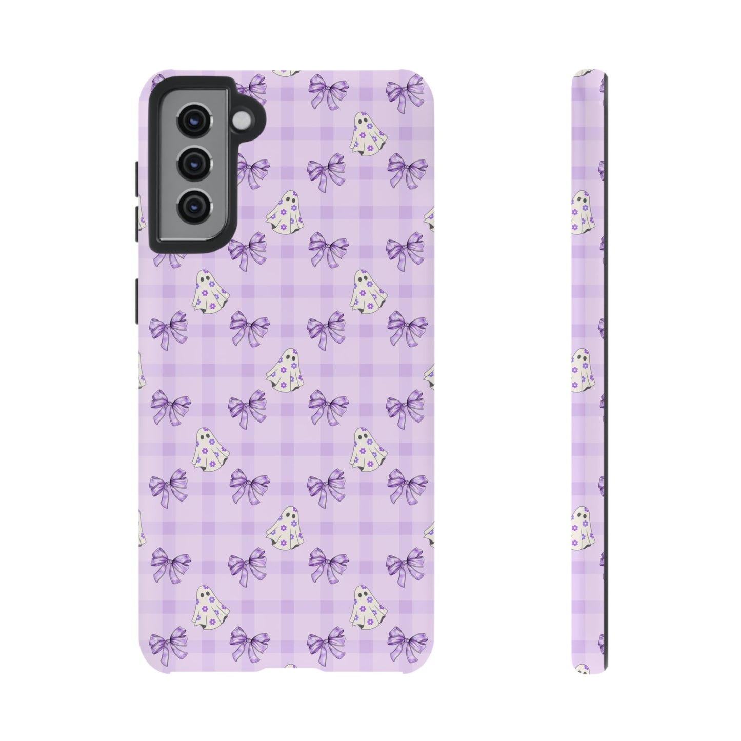 Purple Gingham Ghosts & Bows Samsung Galaxy Tough Case