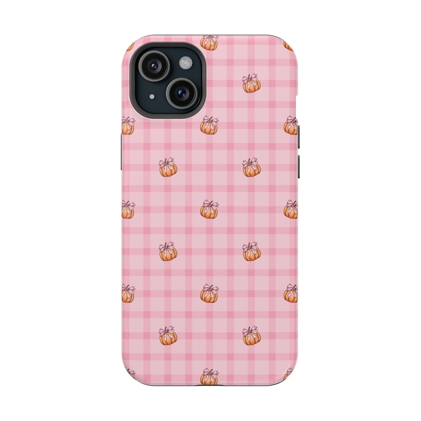 Pink Gingham Pumpkins MagSafe® iPhone Tough Case