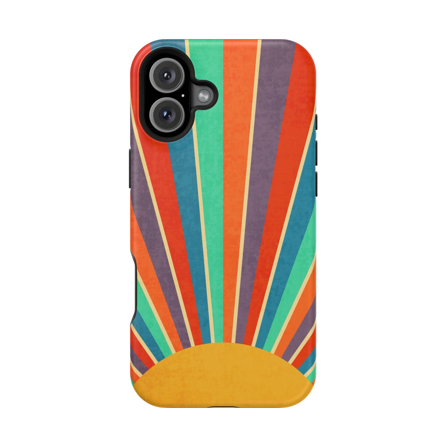 Retro Rainbow Sunburst MagSafe® Tough iPhone Case