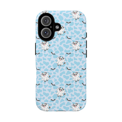 Pastel Blue Moo Ghosts & Bats iPhone Tough Case