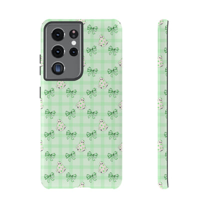 Green Gingham Ghosts & Bows Samsung Galaxy Tough Case