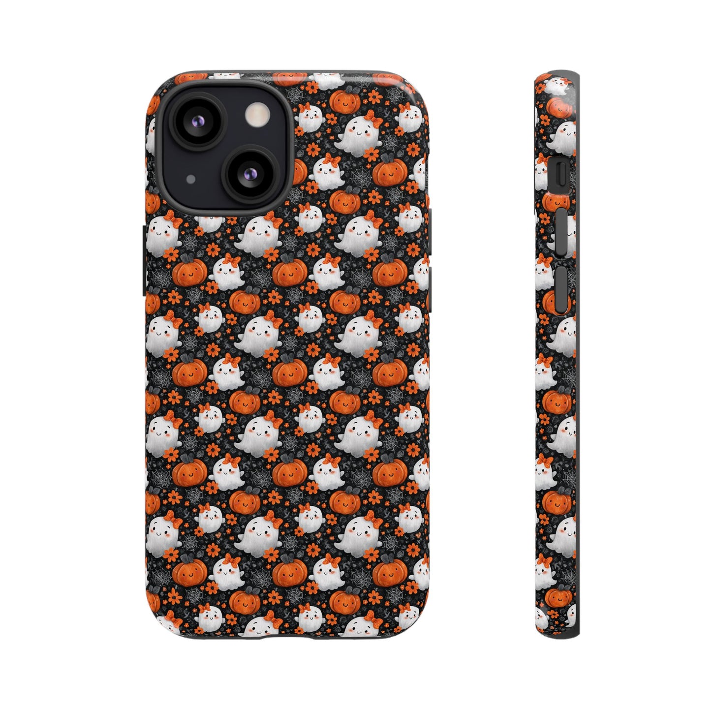 Cute Kawaii Lady Ghosts & Pumpkins iPhone Tough Case