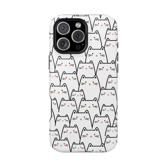 Kawaii Cat Crowd MagSafe® Tough iPhone Case