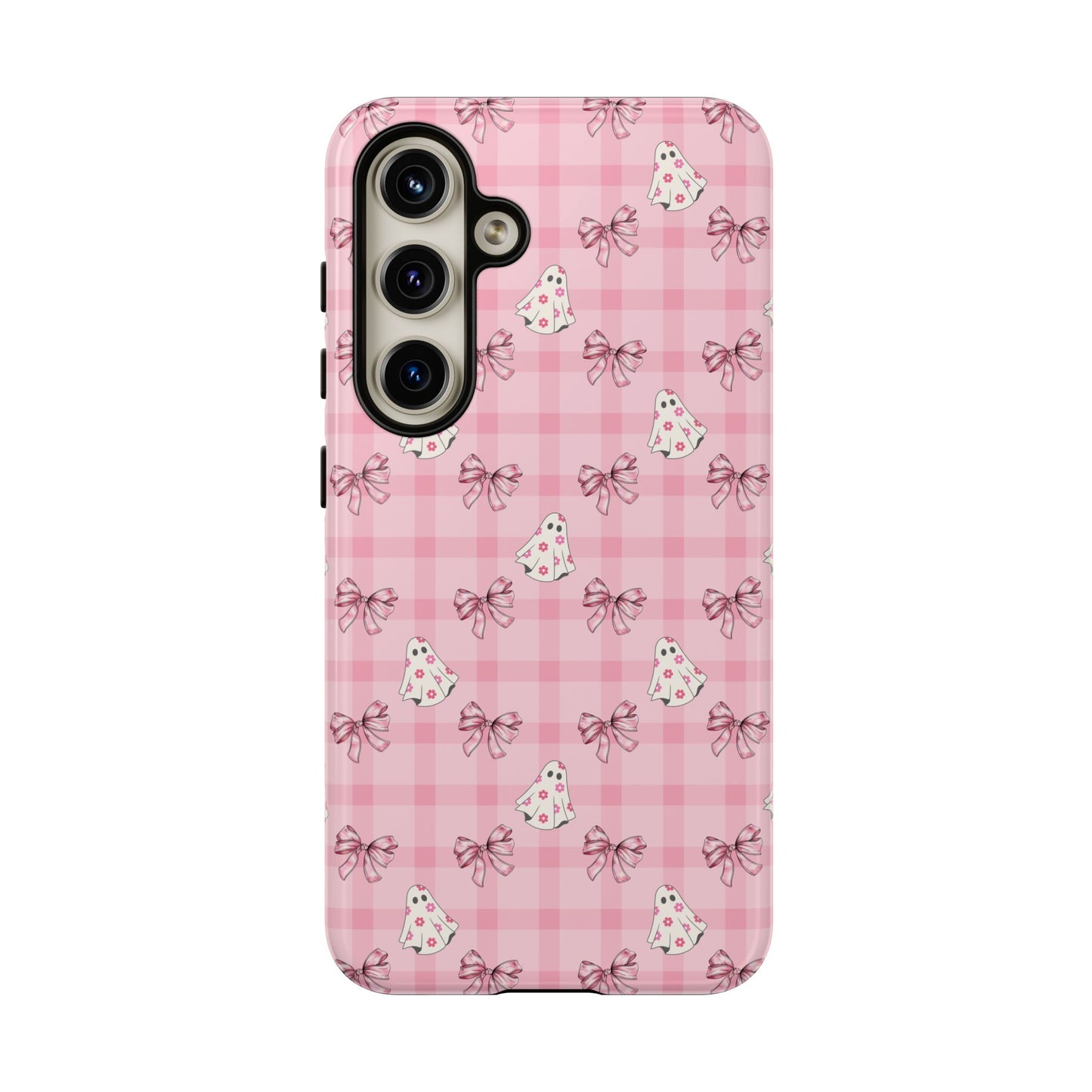 Pink Gingham Ghosts & Bows Samsung Galaxy Tough Case
