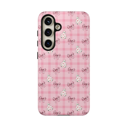 Pink Gingham Ghosts & Bows Samsung Galaxy Tough Case