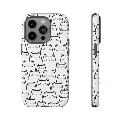 Kawaii Cat Crowd Tough iPhone Case