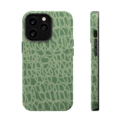 Sage Green Scribble Loops MagSafe® iPhone Tough Case