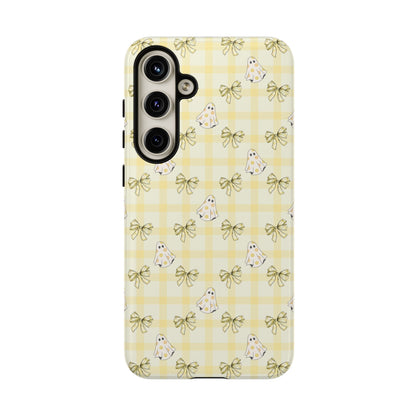 Yellow Gingham Ghosts & Bows Samsung Galaxy Tough Case