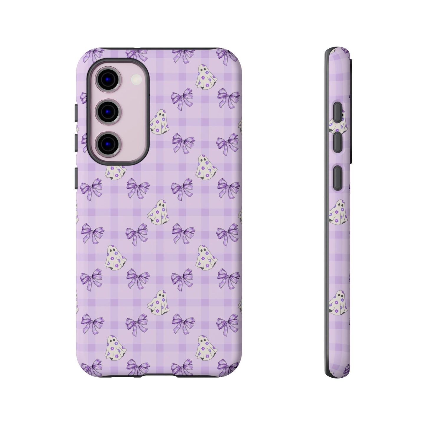 Purple Gingham Ghosts & Bows Samsung Galaxy Tough Case