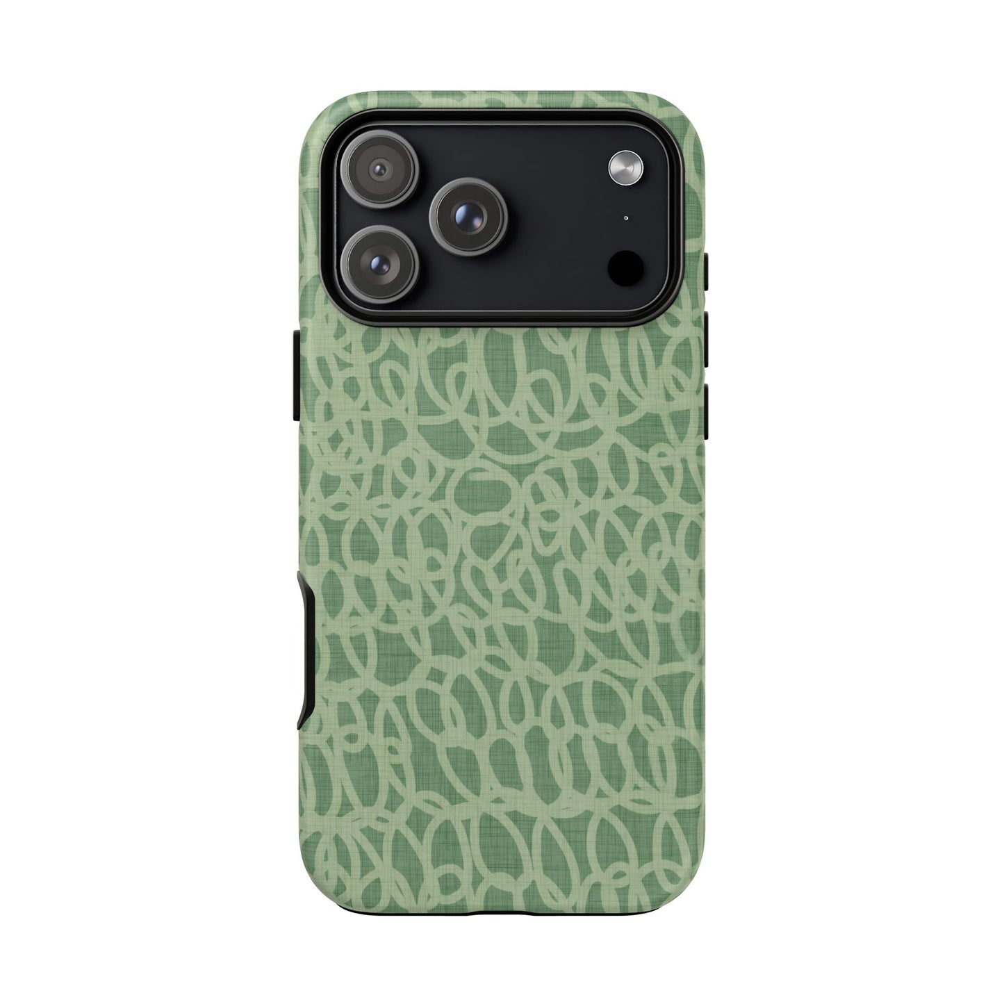 Sage Green Scribble Loops iPhone Tough Case