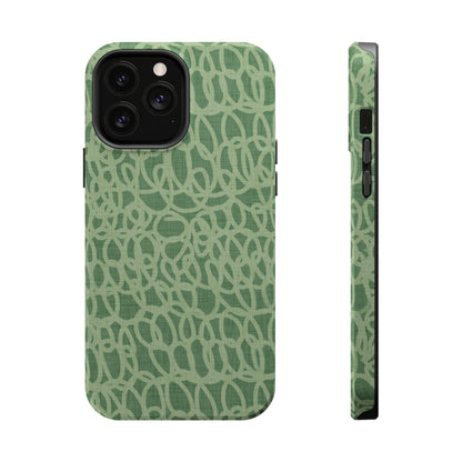 Sage Green Scribble Loops MagSafe® iPhone Tough Case