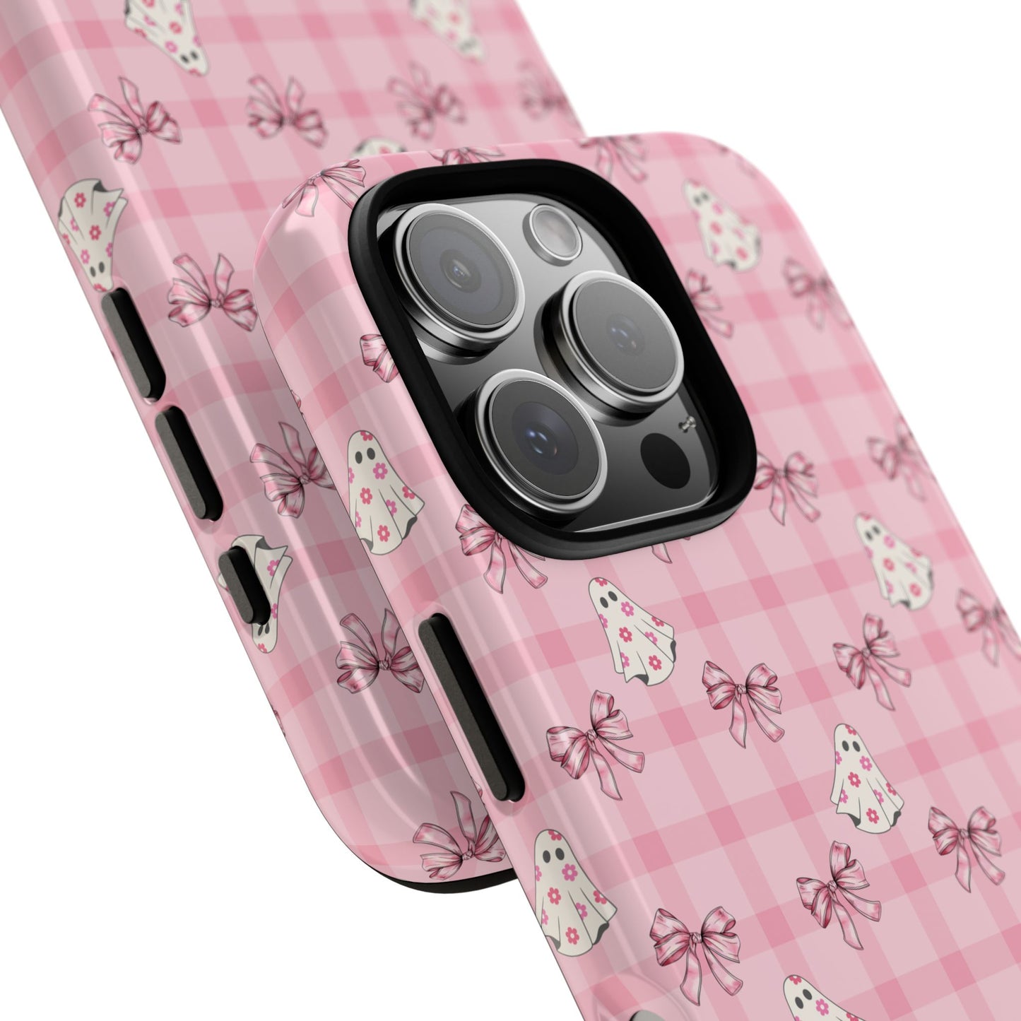 Pink Gingham Ghosts & Bows iPhone Tough Case