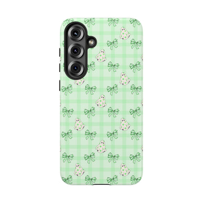 Green Gingham Ghosts & Bows Samsung Galaxy Tough Case