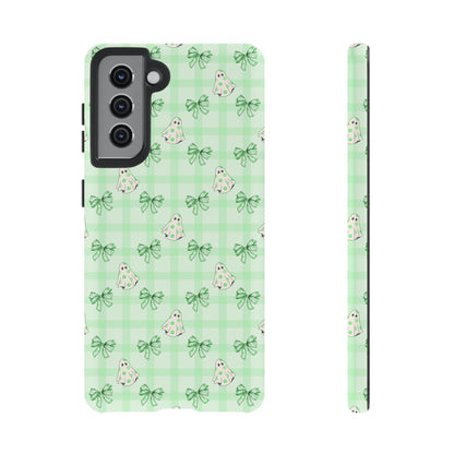 Green Gingham Ghosts & Bows Samsung Galaxy Tough Case