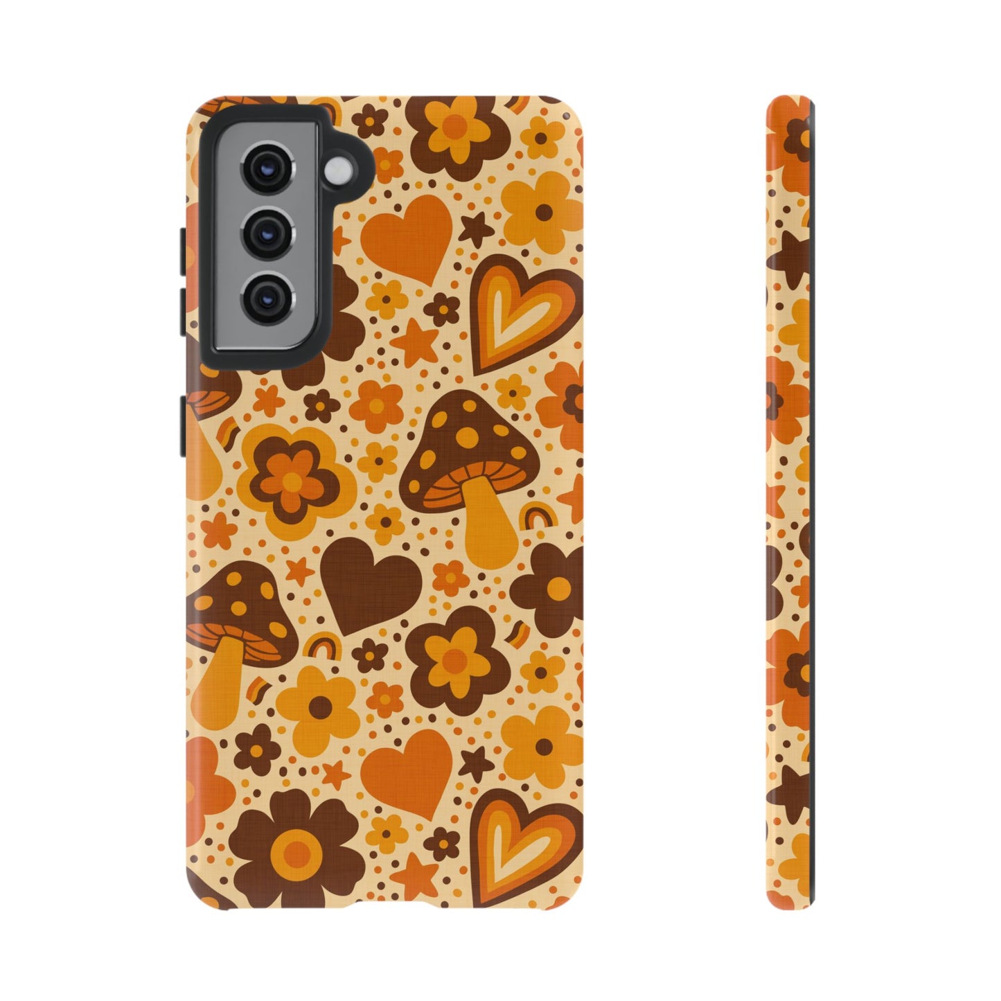 Groovy Harvest Mushrooms, Hearts and Flowers Samsung Galaxy Tough Case