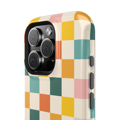 Retro 70s Gingham MagSafe® iPhone Tough Case