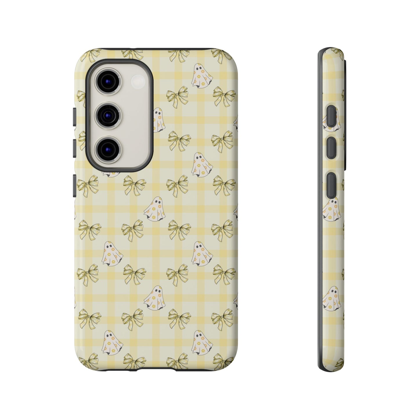 Yellow Gingham Ghosts & Bows Samsung Galaxy Tough Case