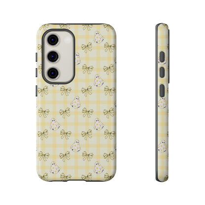 Yellow Gingham Ghosts & Bows Samsung Galaxy Tough Case