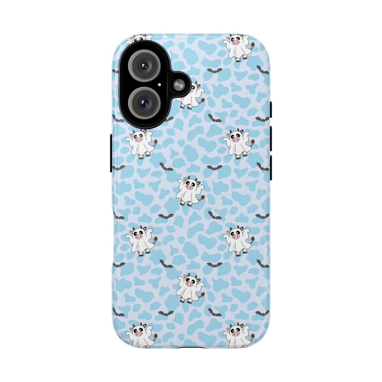 Pastel Blue Moo Ghosts & Bats iPhone Tough Case