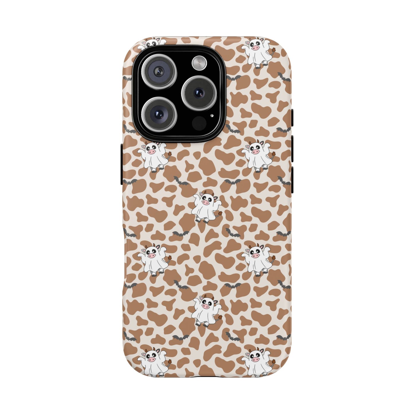 Brown Moo Ghosts & Bats iPhone Tough Case