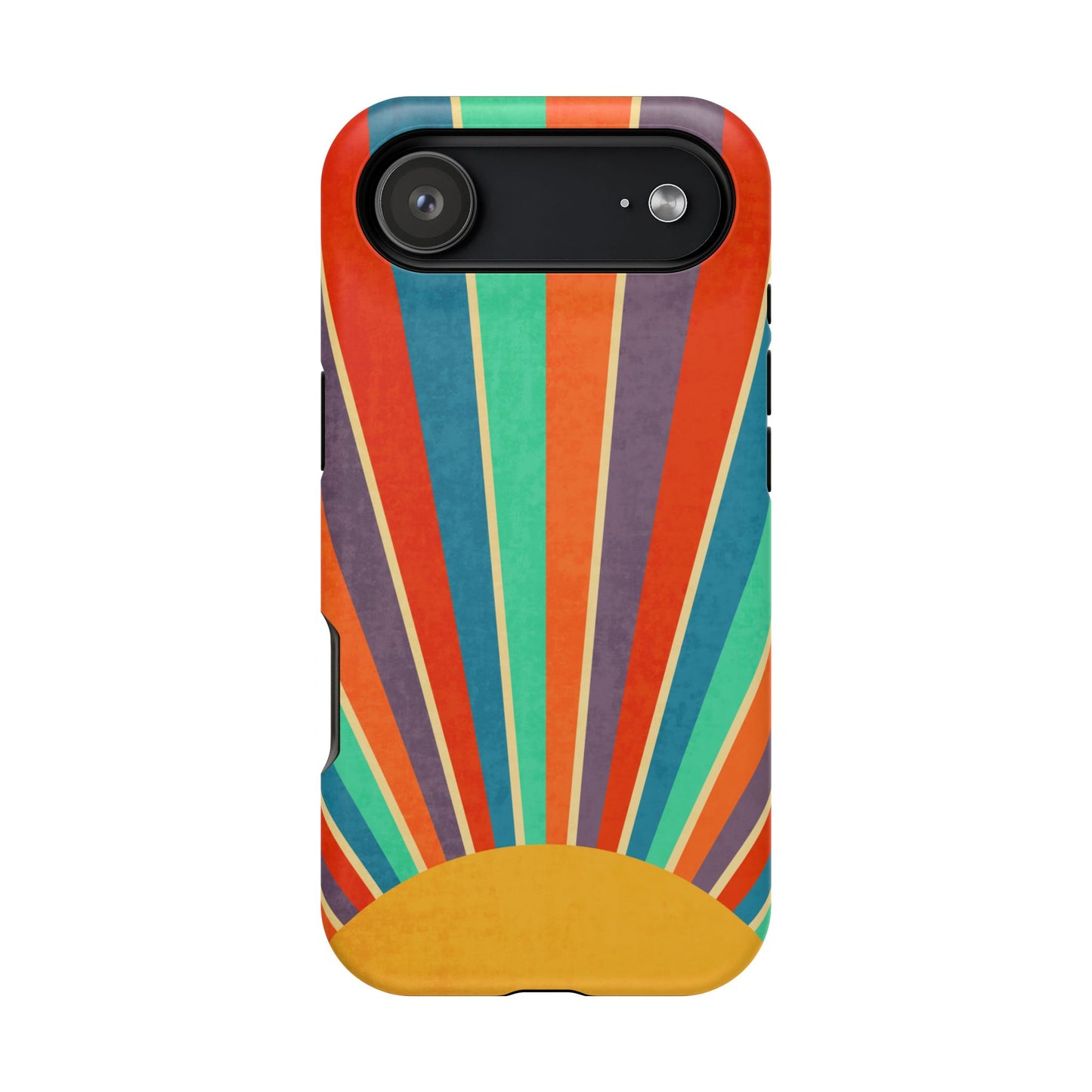 Retro Rainbow Sunburst MagSafe® Tough iPhone Case