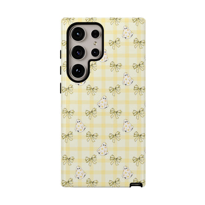 Yellow Gingham Ghosts & Bows Samsung Galaxy Tough Case