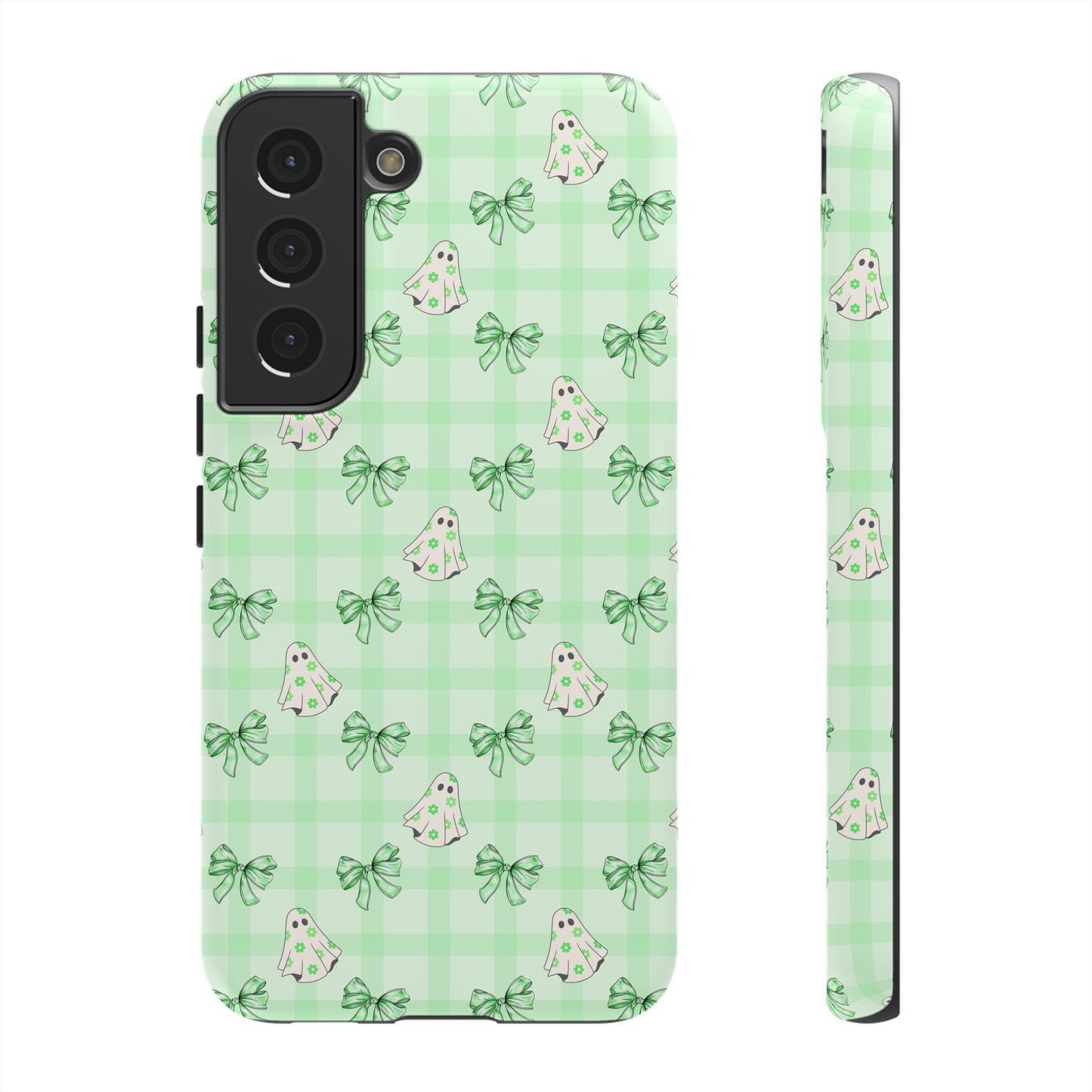 Green Gingham Ghosts & Bows Samsung Galaxy Tough Case