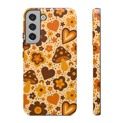 Groovy Harvest Mushrooms, Hearts and Flowers Samsung Galaxy Tough Case