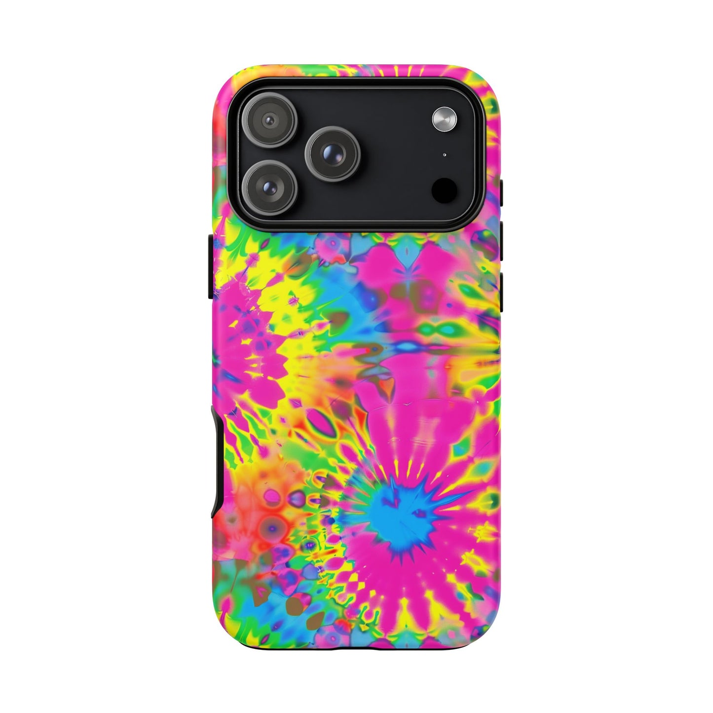 Neon Tie-Dye Burst Tough iPhone Case