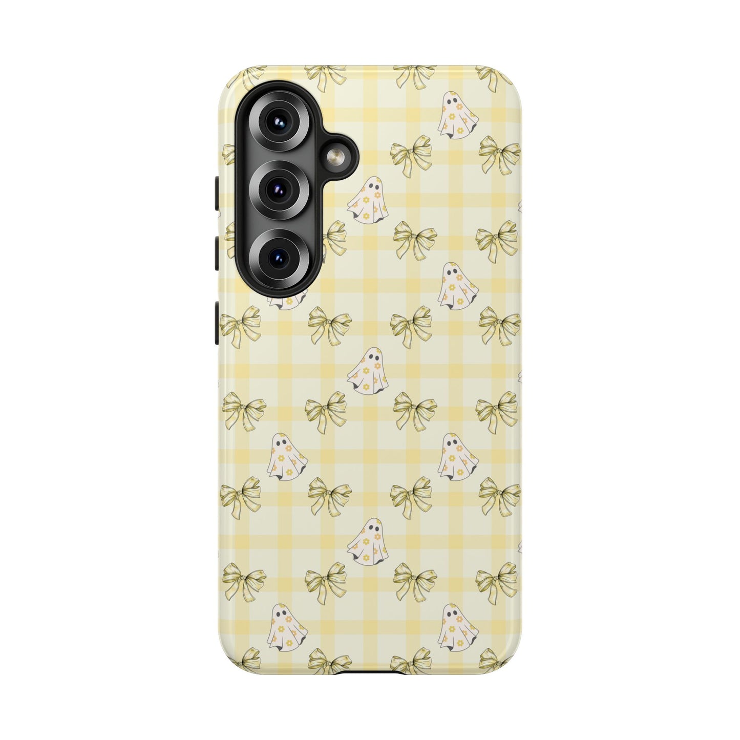 Yellow Gingham Ghosts & Bows Samsung Galaxy Tough Case