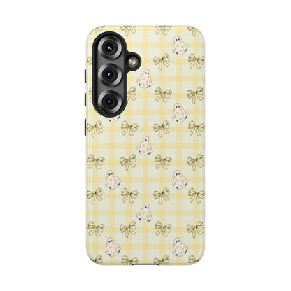 Yellow Gingham Ghosts & Bows Samsung Galaxy Tough Case