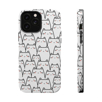 Kawaii Cat Crowd MagSafe® Tough iPhone Case