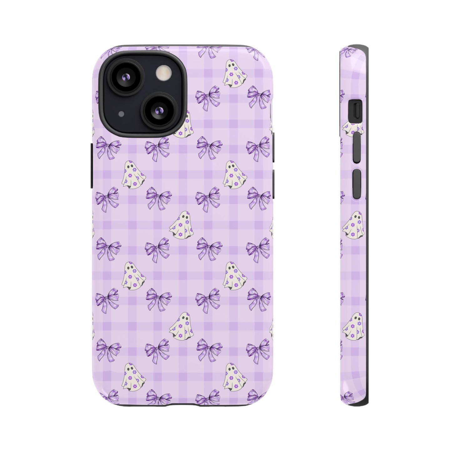 Purple Gingham Ghosts & Bows iPhone Tough Case