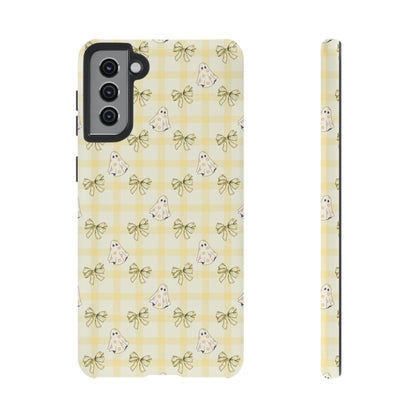 Yellow Gingham Ghosts & Bows Samsung Galaxy Tough Case