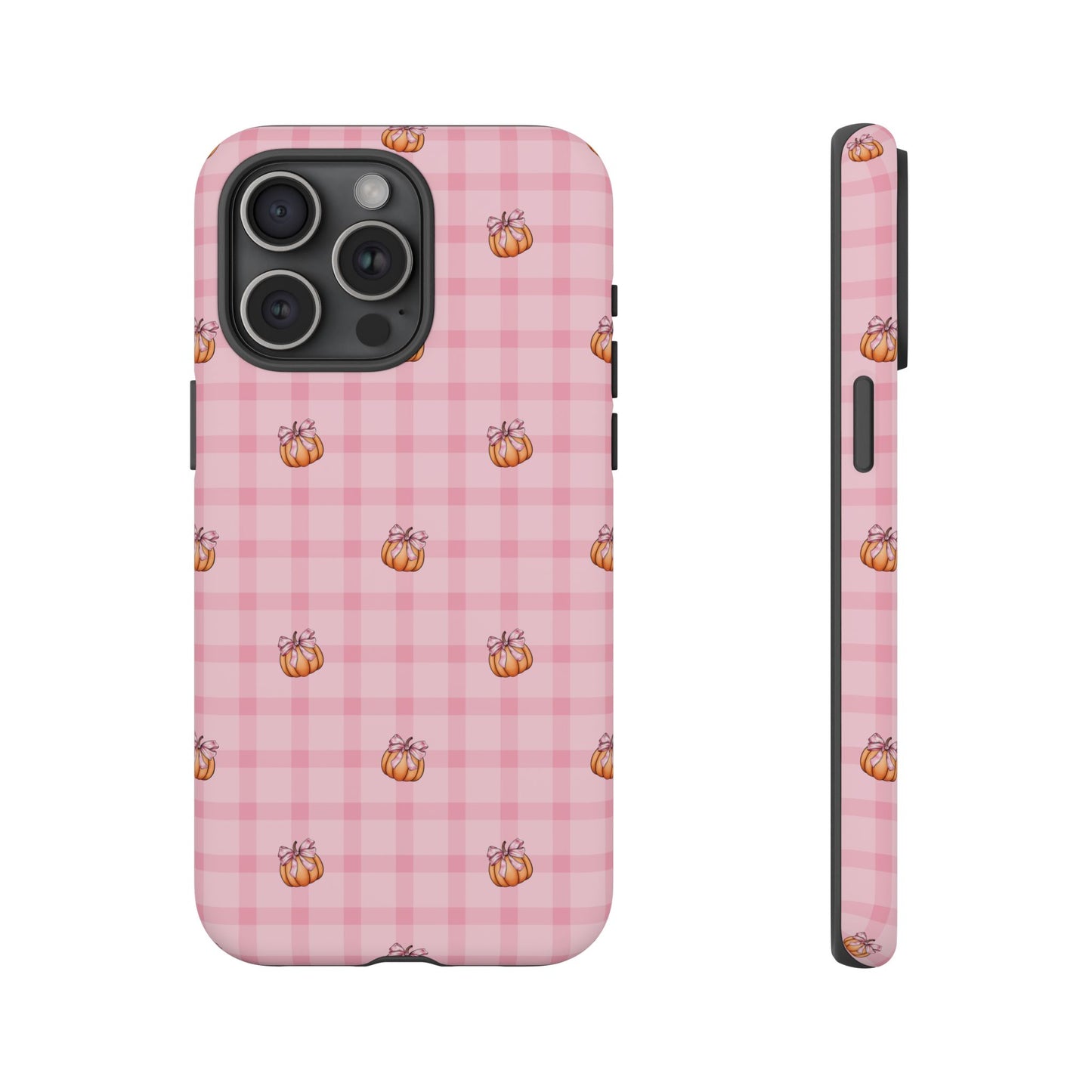 Pink Gingham Pumpkins iPhone Tough Case