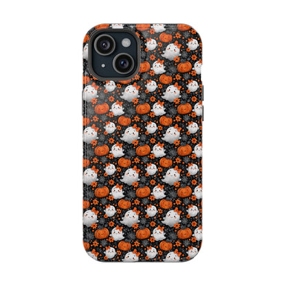 Cute Kawaii Lady Ghosts & Pumpkins MagSafe® iPhone Tough Case