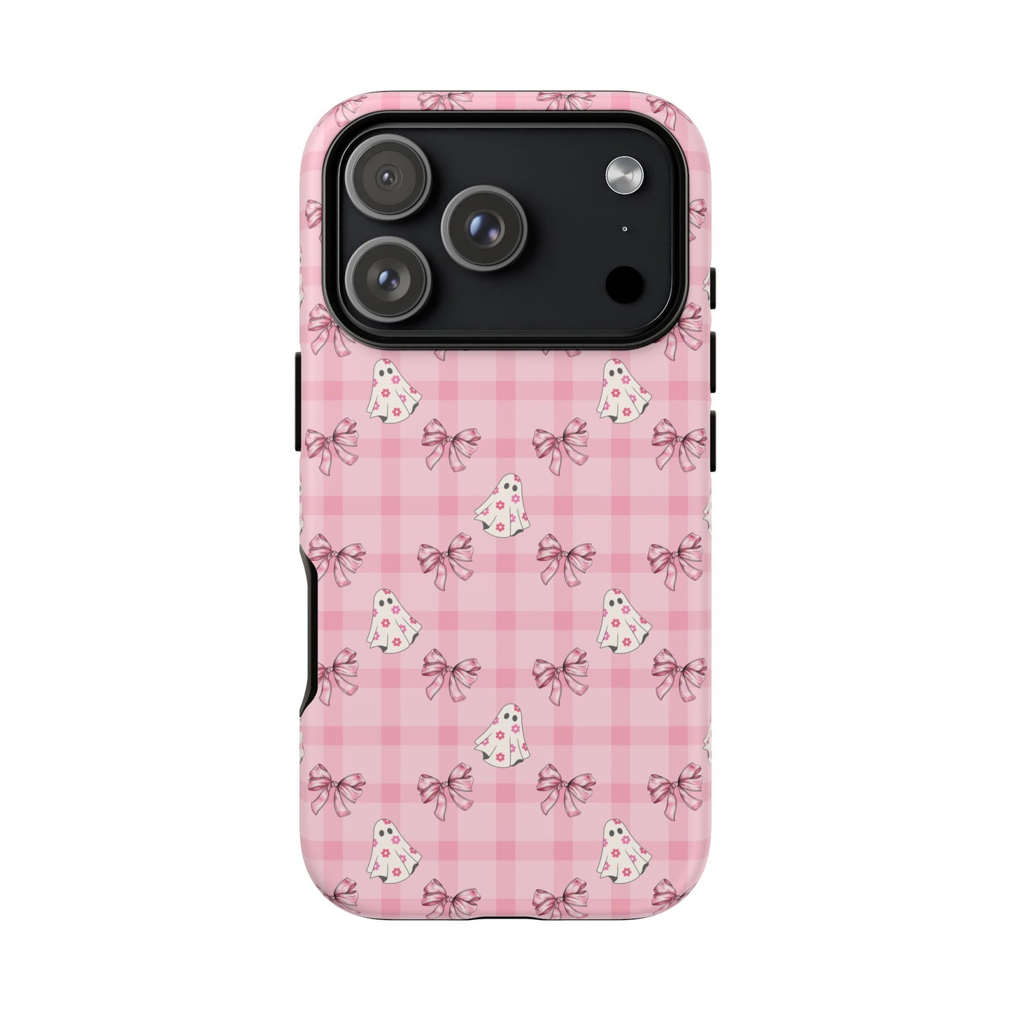 Pink Gingham Ghosts & Bows iPhone Tough Case