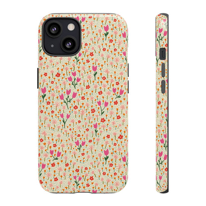 Vintage Cream Wildflower Meadow iPhone Tough Case