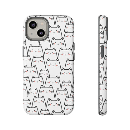 Kawaii Cat Crowd Tough iPhone Case