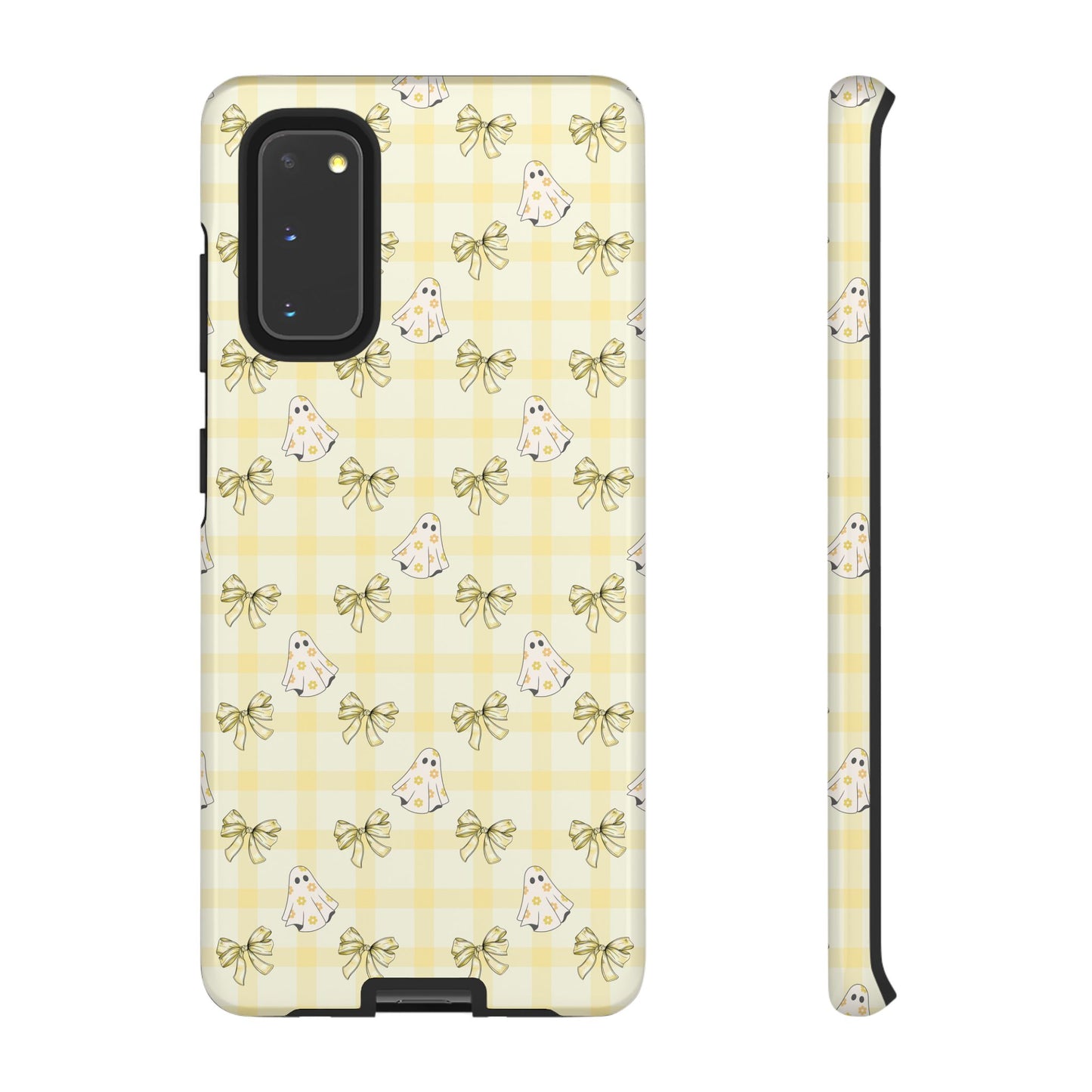 Yellow Gingham Ghosts & Bows Samsung Galaxy Tough Case
